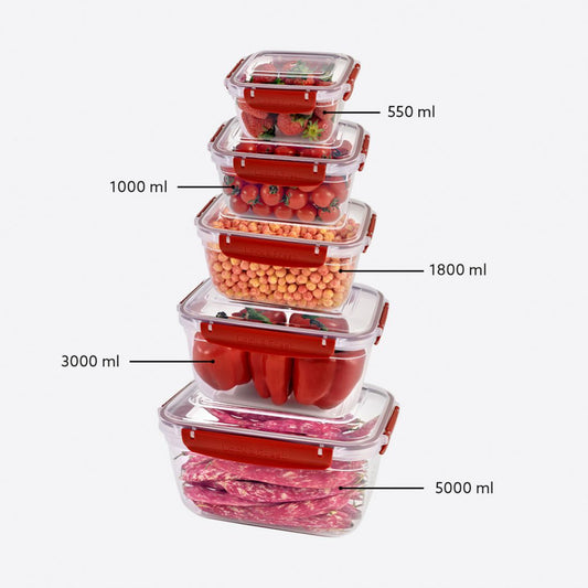 Rectangular 5-Piece Plastic Cans set