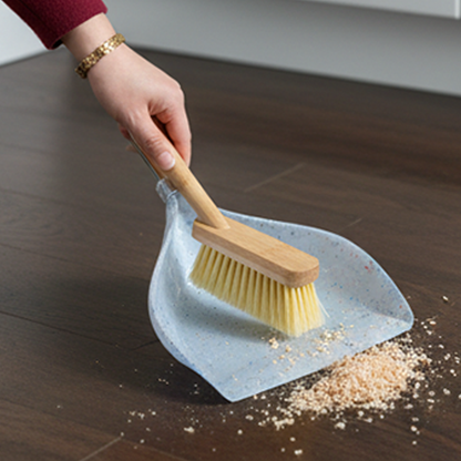 Bamboo Dustpan Brush Set