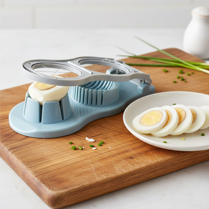 Versatile double-slice egg slicer