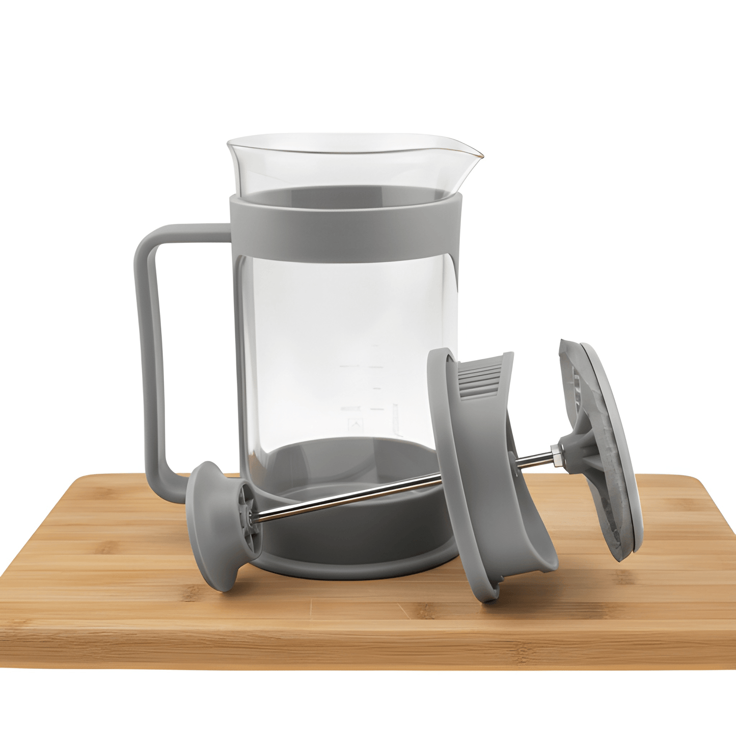 Coffee and Beverage Maker - Glass and Plastic with Precise Measurement Markers.