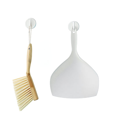 Dustpan & Brush Set - Brush with Bamboo Handle and Shovel