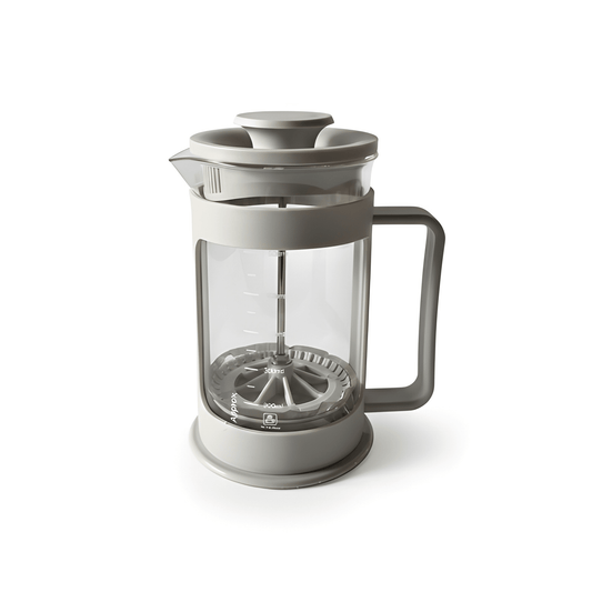 Coffee and Beverage Maker - Glass and Plastic with Precise Measurement Markers.