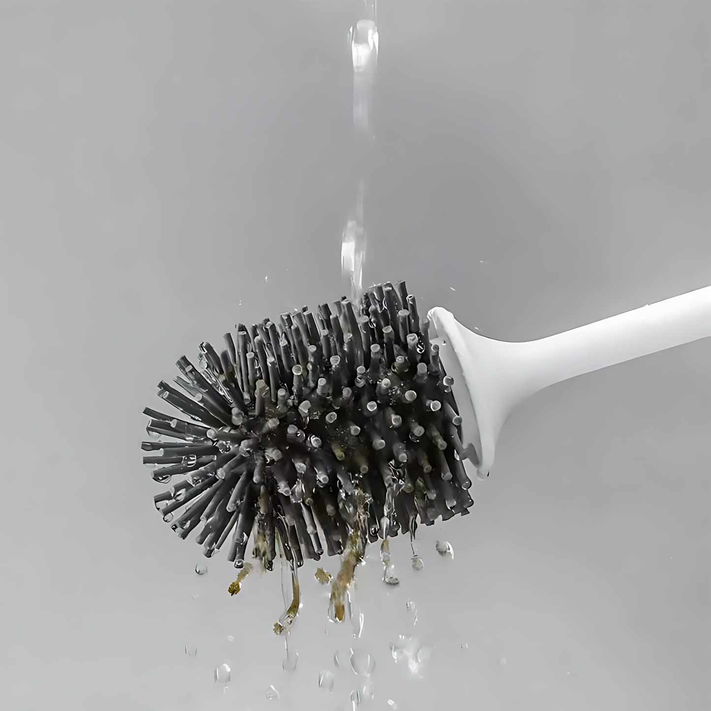 Silicone Toilet Brush with a Natural Wood Handle