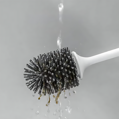 Silicone Toilet Brush with a Natural Wood Handle