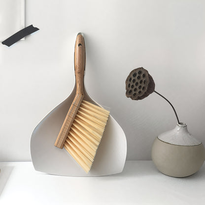 Dustpan & Brush Set - Brush with Bamboo Handle and Shovel