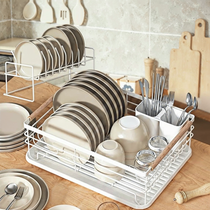 Modern white dish drying rack