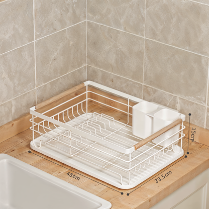 Modern white dish drying rack