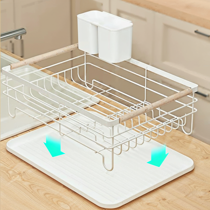 Modern white dish drying rack