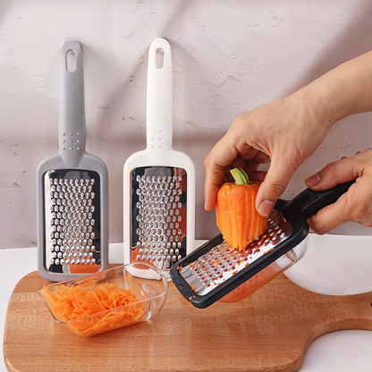 Vegetable and Cheese Grater with Ergonomic Handle and Built-in Storage Drawer