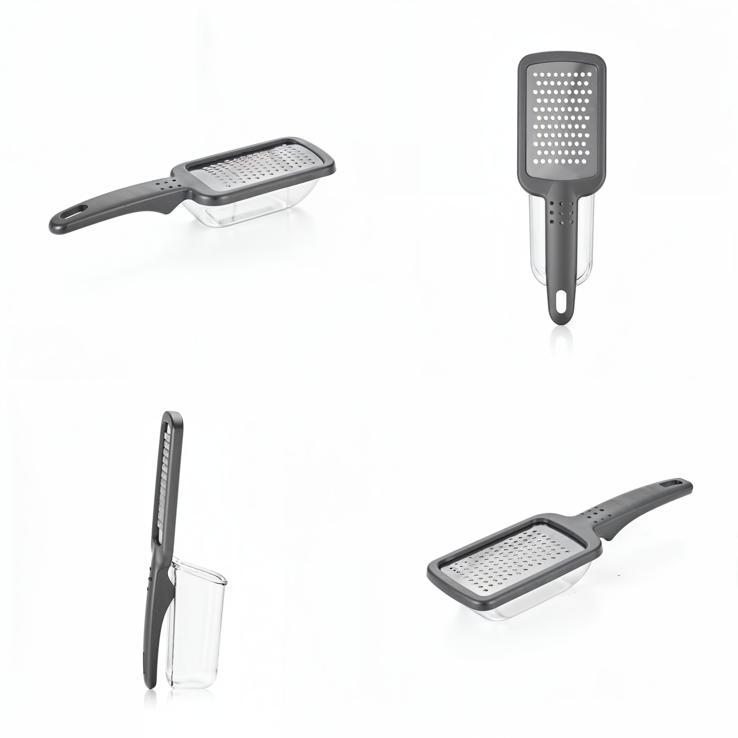 Vegetable and Cheese Grater with Ergonomic Handle and Built-in Storage Drawer