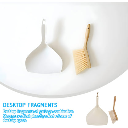 Dustpan & Brush Set - Brush with Bamboo Handle and Shovel