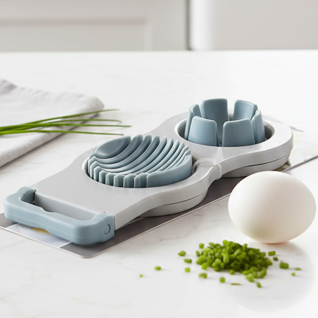 Versatile double-slice egg slicer