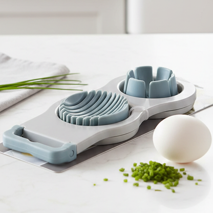 Versatile double-slice egg slicer